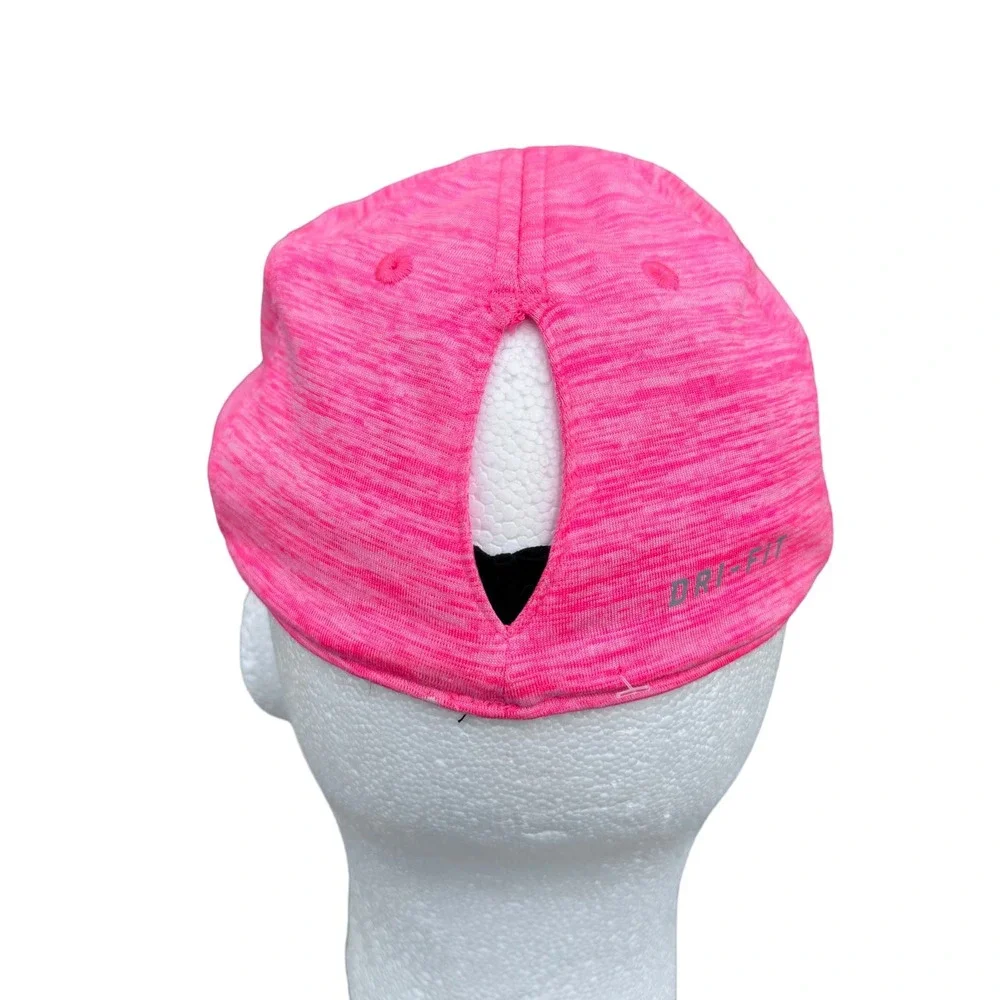 Nike 5 Panel Dri Fit Running Tennis Hat Swoosh Featherlight Pink Girls Size 4/6X